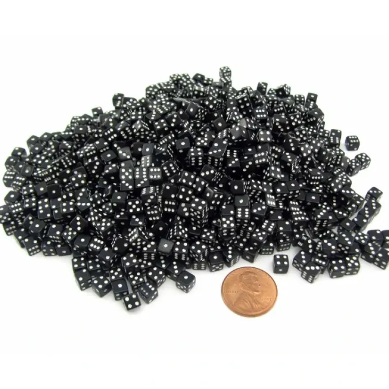 Dice>1000 Six Sided D6 5mm .197 Inch Die Small Tiny Mini Miniature Black Dice - Your Source for Gaming Essentials