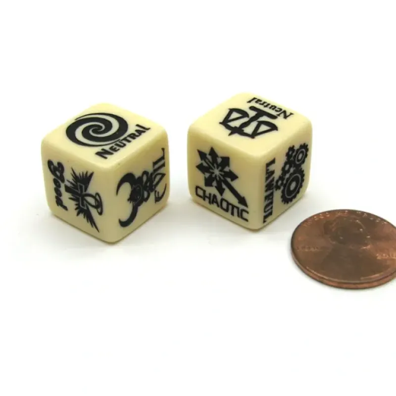 Dice>Alignment Chart Dice, 2 Pieces - Lawful, Neutral, Chaotic & Good, Neutral, Evil - Your Source for Gaming Essentials