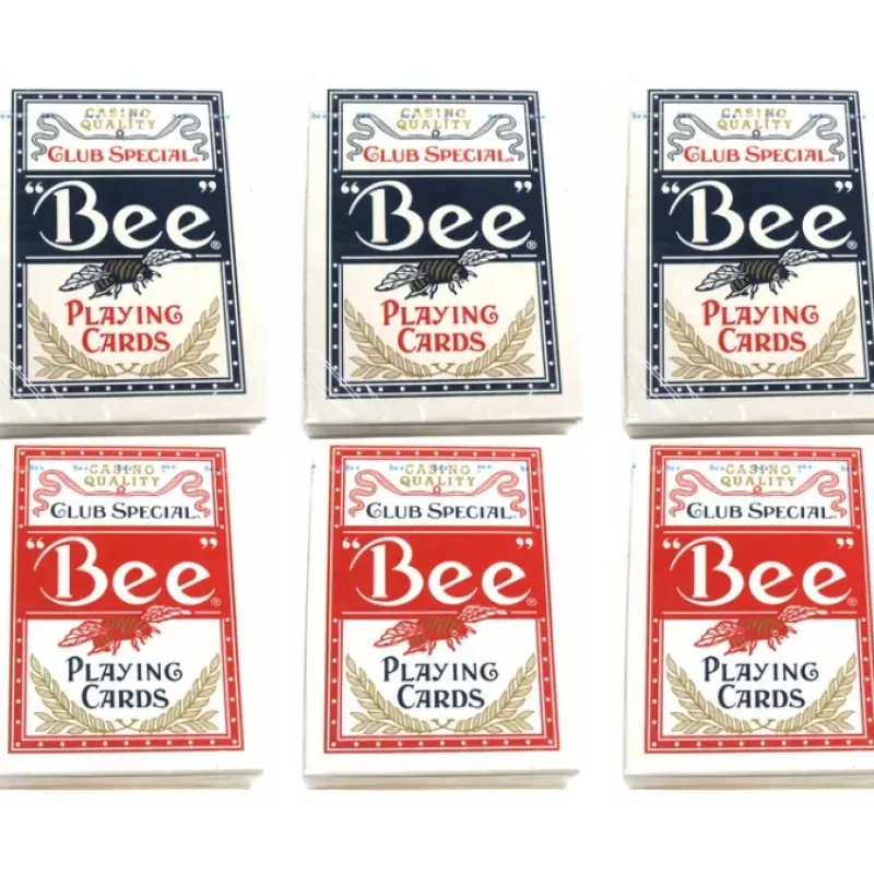 Cards>Bee No.92 Standard Index Poker Playing Cards - 3 Red and 3 Blue Decks - Your Source for Gaming Essentials