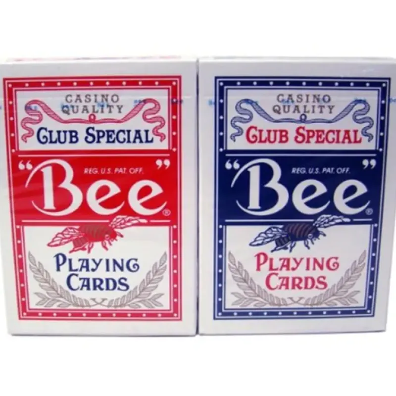 Cards>Bee No.92 Standard Index Poker Playing Cards - 1 Red and 1 Blue Deck - Your Source for Gaming Essentials