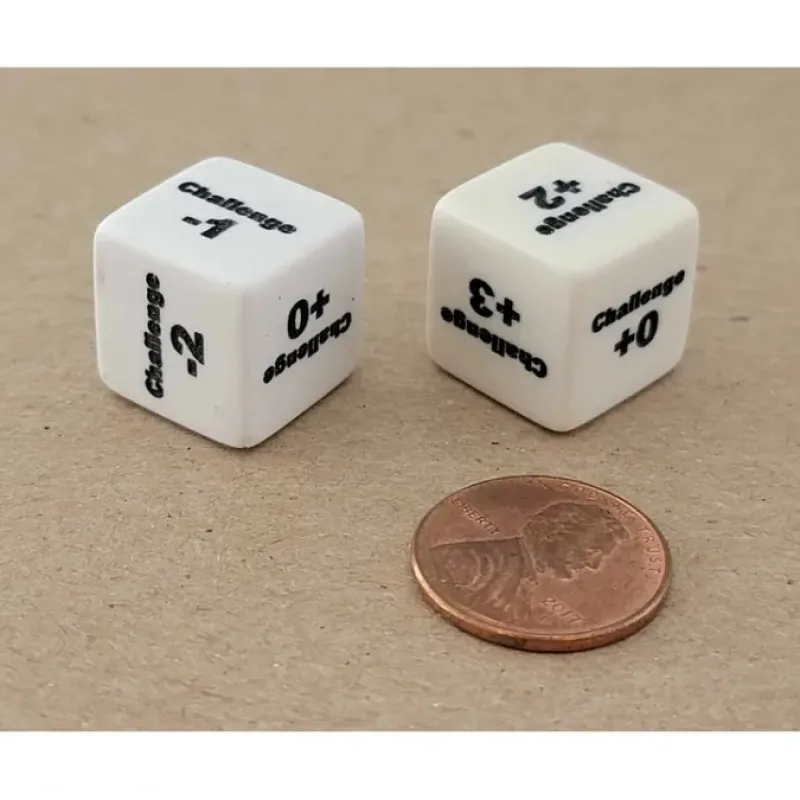 Dice>Chessex Custom Engraved 16mm D6 RPG Dice, 2 Pieces - Challenge Rating - Your Source for Gaming Essentials