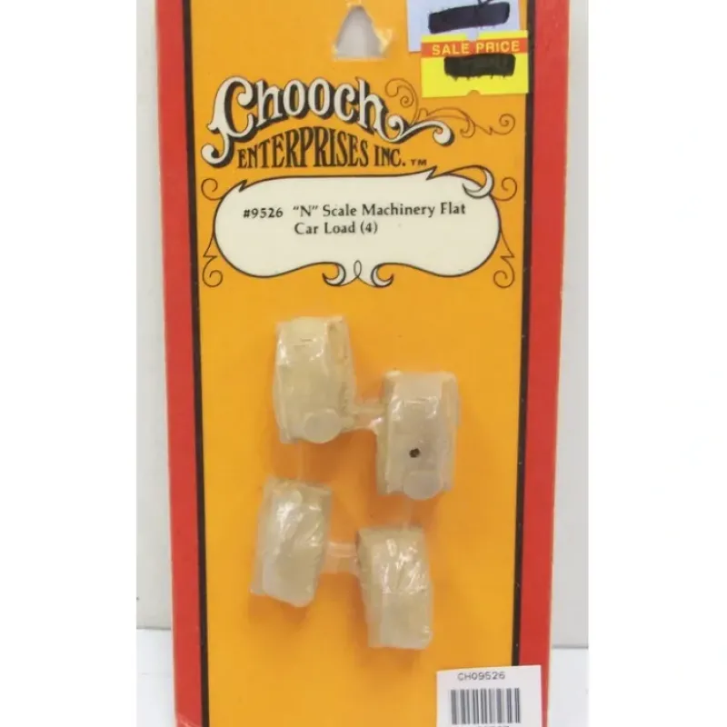 Clearance Chooch Enterprises 9526 N Machinery Flat Car Load 4-Piece Set - Your Source for Gaming Essentials Trains