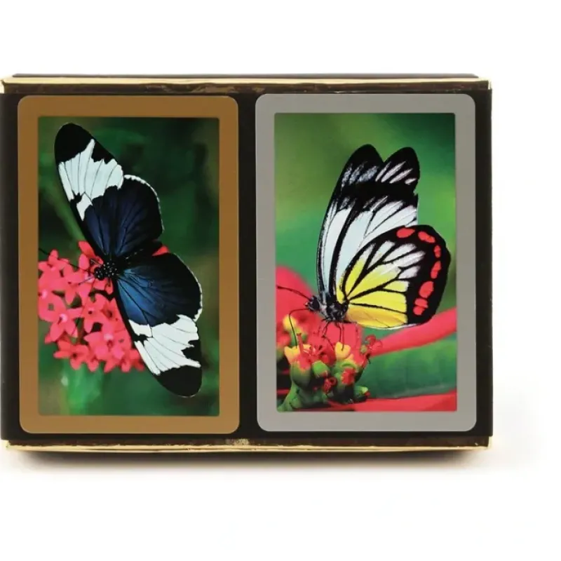 Cards>Congress Butterflies Jumbo Index Bridge Playing Cards - 2 Deck Set - Your Source for Gaming Essentials