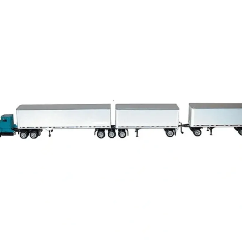 Discount Herpa 6263 HO Kenworth T-600 40' Smooth Tractor Trailer W/Two 27' Trailers - Your Source for Gaming Essentials Trains