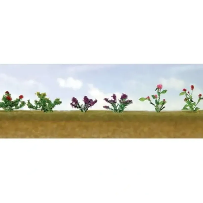 JTT Scenery Products 95557 HO #1, 1/2" Assorted Flower Plants (Pack of 12) - Your Source for Gaming Essentials Trains