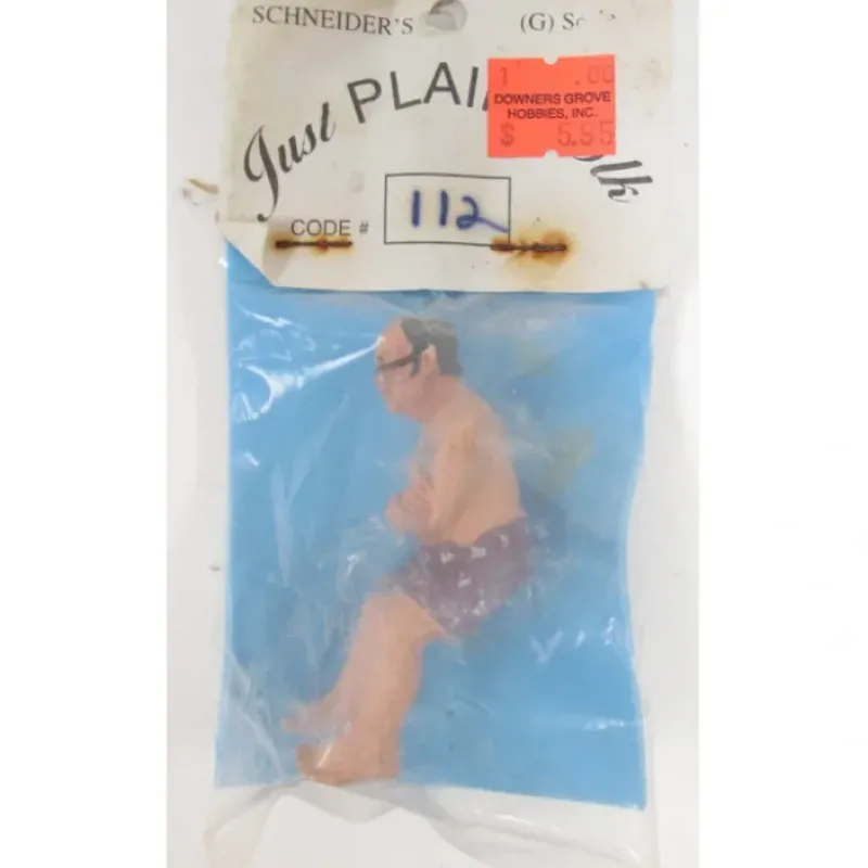Outlet Just Plain Folk 112 Man w/ Glasses in Bathing Suit Sitting - Your Source for Gaming Essentials Trains
