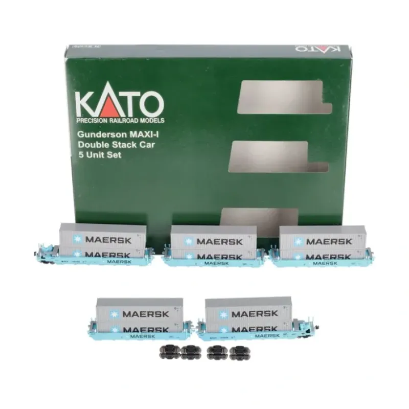 Clearance Kato 106-6190 N Maersk Gunderson Maxi-I 5-Unit Double-Stack Well Car #100008 - Your Source for Gaming Essentials Trains