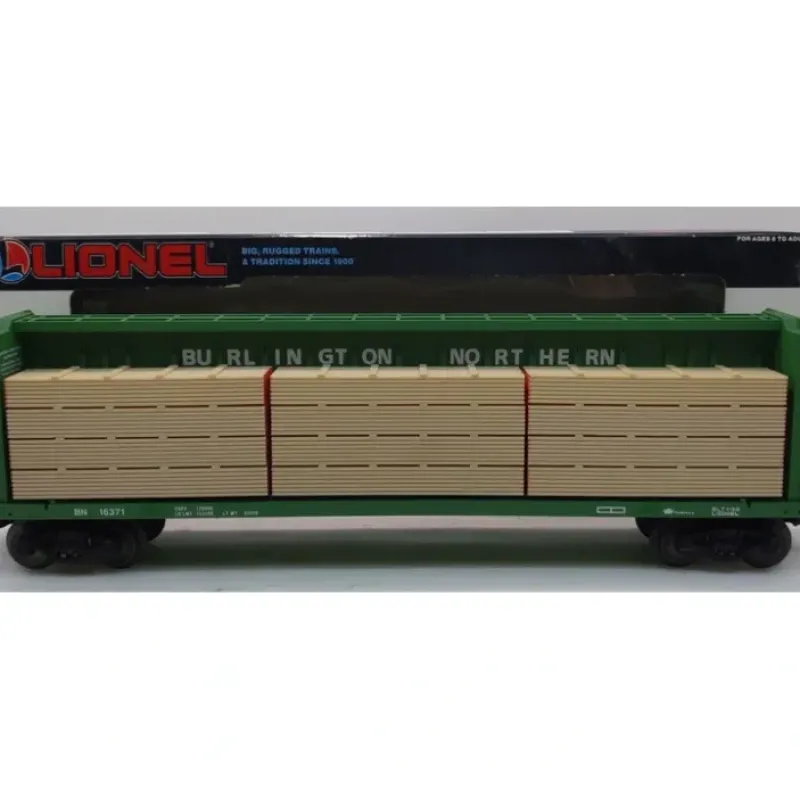 Online Lionel 6-16371 O Gauge Burlington Northern I-Beam Flat Car w/ Wood Load #16371 LN/Box - Your Source for Gaming Essentials Trains