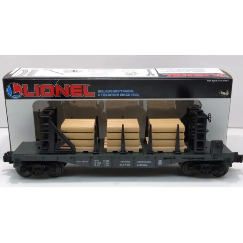 Best Lionel 6-16347 O Gauge Ontario Northland Bulkhead Flat w/Wood Load NIB - Your Source for Gaming Essentials Trains