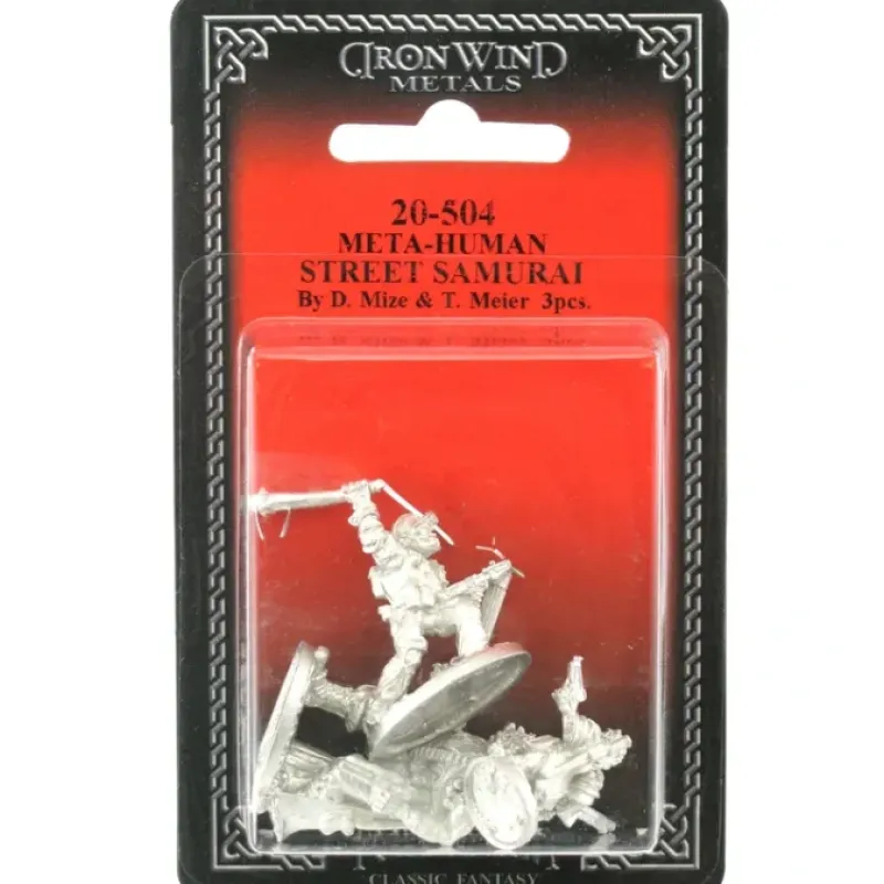 Tabletop Miniatures>Meta-Human Street Samurai (3) #20-504 Shadowrun RPG Metal Ral Partha Figure - Your Source for Gaming Essentials