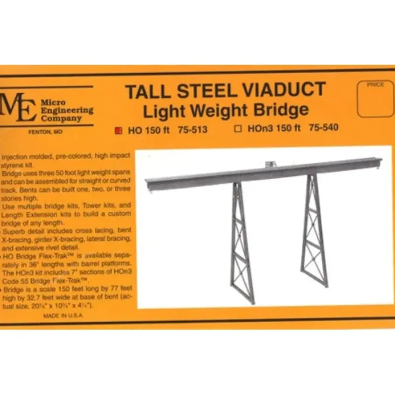 Best Micro Engineering 75-513 HO 150'''' Long Light Weight Steel Viaduct Bridge Kit - Your Source for Gaming Essentials Trains