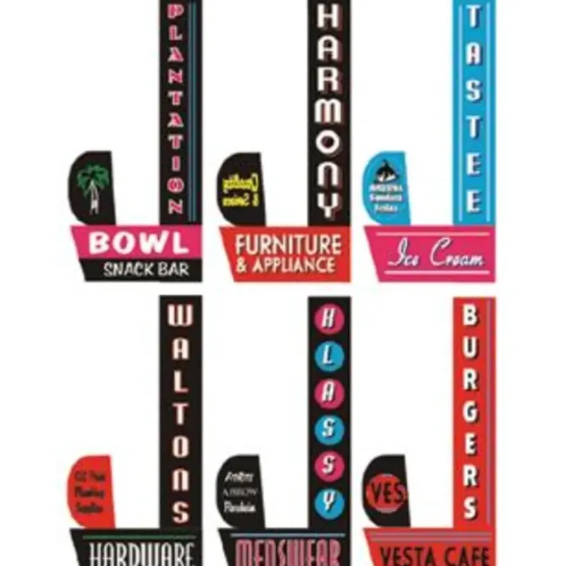 Miller Engineering 67821-L Animated Sign Kit Downtown Series #2 - Left - Medium - Your Source for Gaming Essentials* Sale