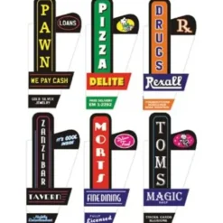 Miller Engineering 66812-R Animated Sign Kit Downtown Series #1 - Right - Large - Your Source for Gaming Essentials* Outlet