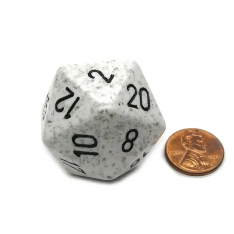 Dice>34mm Large 20-Sided D20 Speckled Chessex Dice, 1 Die - Arctic Camo - Your Source for Gaming Essentials
