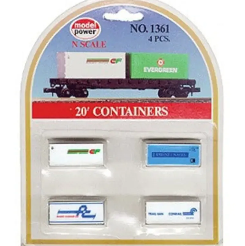 Model Power 1361 2N Scale 20' Containers Assortment (4 pieces) - Your Source for Gaming Essentials* Best