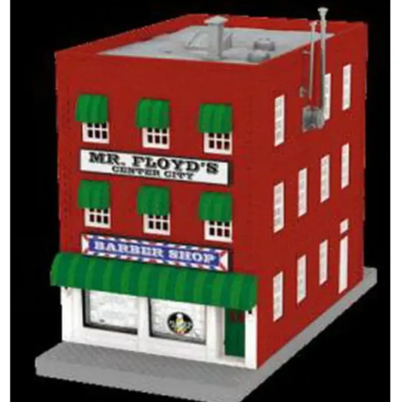MTH 30-90410 Mr. Floyd's Barber Shop 3-Story City Building w/Fire - Your Source for Gaming Essentials* New