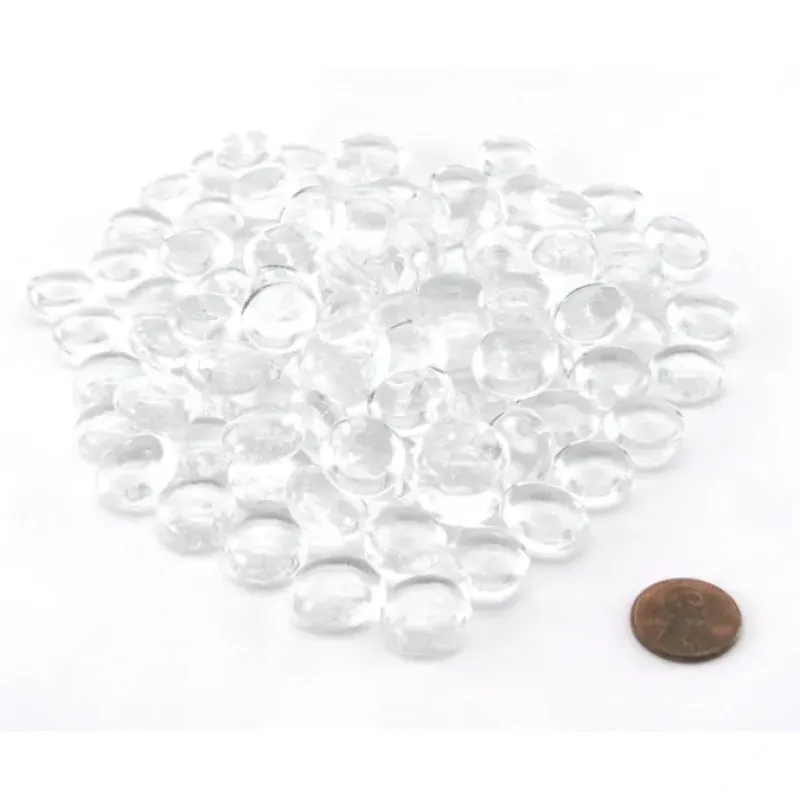 Board Games>Pack of 100 Life Stone Gaming Glass Stones - Clear - Your Source for Gaming Essentials