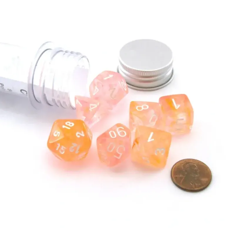 Dice>Polyhedral 7-Die Luminary Chessex Lab Dice 4 Set - Nebula Supernova with White - Your Source for Gaming Essentials