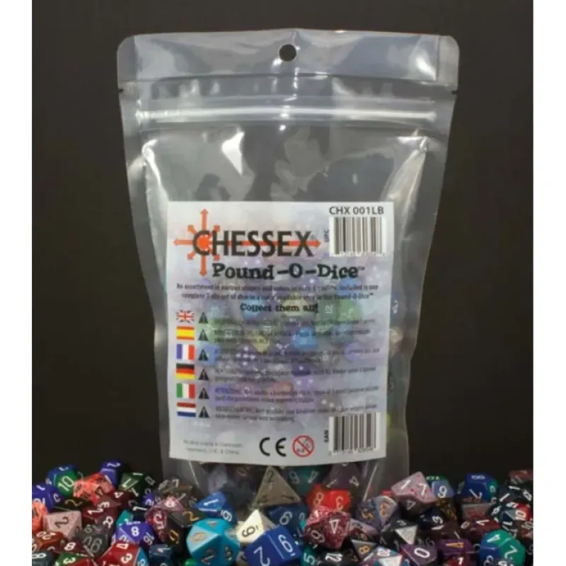 Dice>Pound-O-Dice Bag of Loose Assorted Chessex Dice (80 to 100 Dice) - Your Source for Gaming Essentials