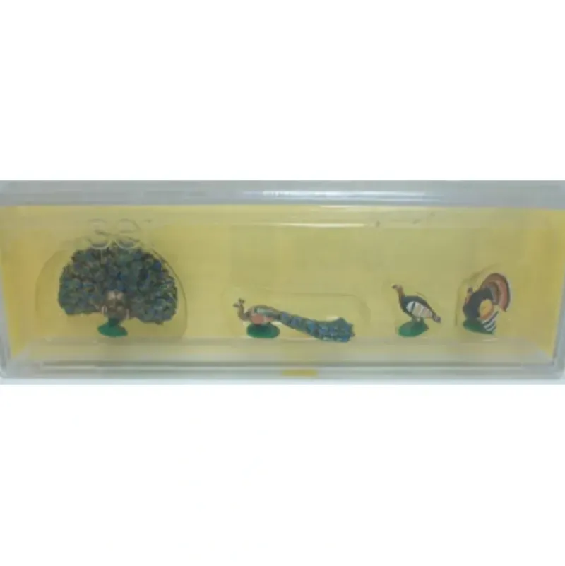 Preiser 10166 HO Animals - Turkeys & Peacocks Figures (Set of 4) - Your Source for Gaming Essentials* Online