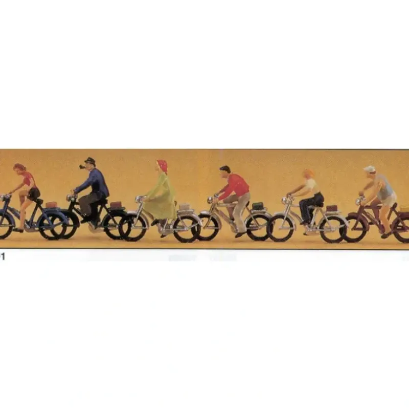 Preiser 10091 HO Men and Women on Bikes Figures (Set of 6) - Your Source for Gaming Essentials* Discount