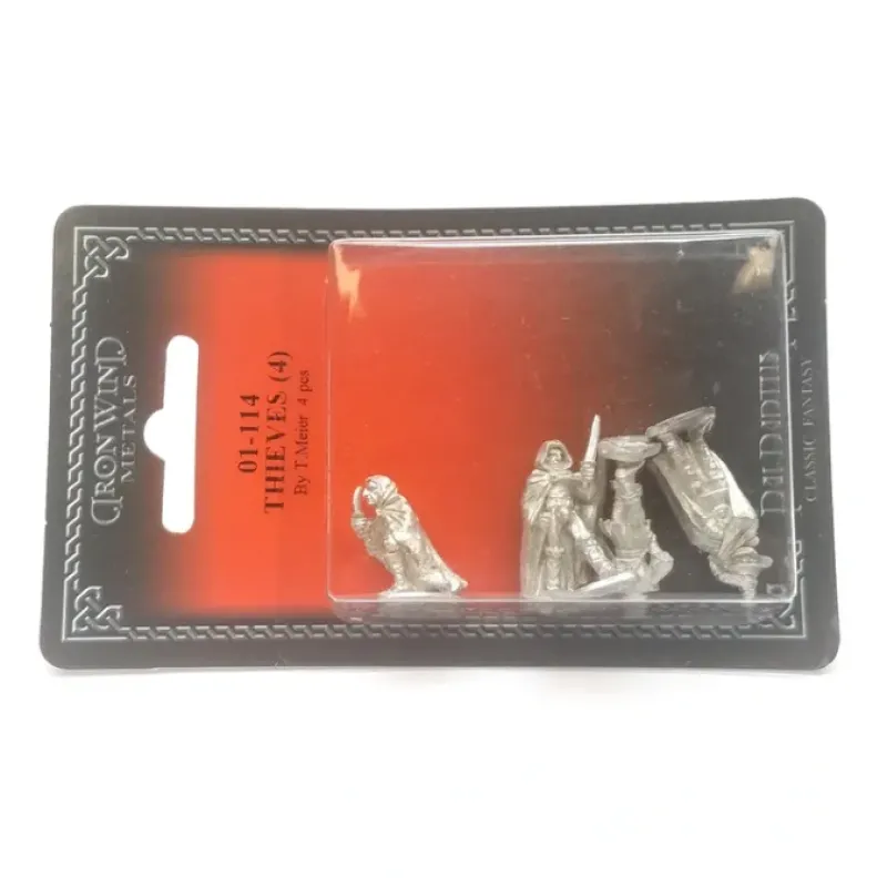 Tabletop Miniatures>Ral Partha Thieves (4 Pieces) #01-114 Unpainted Classic Fantasy RPG Metal Figure - Your Source for Gaming Essentials