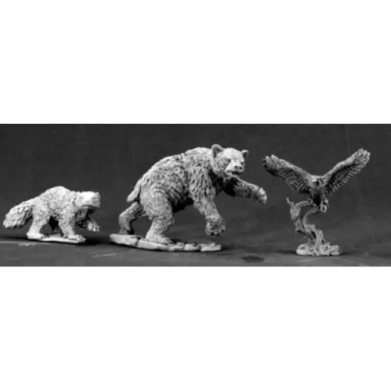 Tabletop Miniatures>Reaper Miniatures Animal Companions I (3 Figures) 03456 Unpainted Metal Mini - Your Source for Gaming Essentials