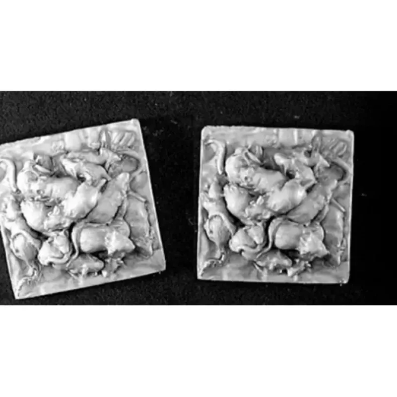 Tabletop Miniatures>Reaper Miniatures Rat Swarm (2 Pieces) #03394 Dark Heaven Unpainted Metal - Your Source for Gaming Essentials