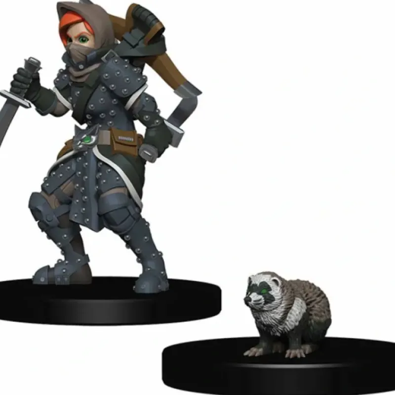Tabletop Miniatures>WizKids Wardlings Painted Miniatures: (W2) Girl Rogue & Badger - Your Source for Gaming Essentials
